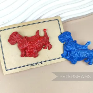 Vintage 1950/60's Double Scottie Dog Brooch Pin