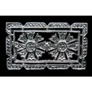 Vintage Chromium & Marcasite Art Deco Brooch 1920S