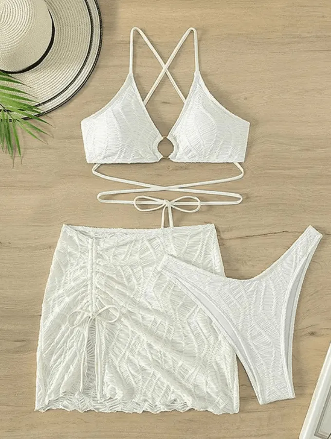 WHITE 3 PIECE BIKINI