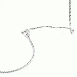 White gold filed curb link solid chain 36389