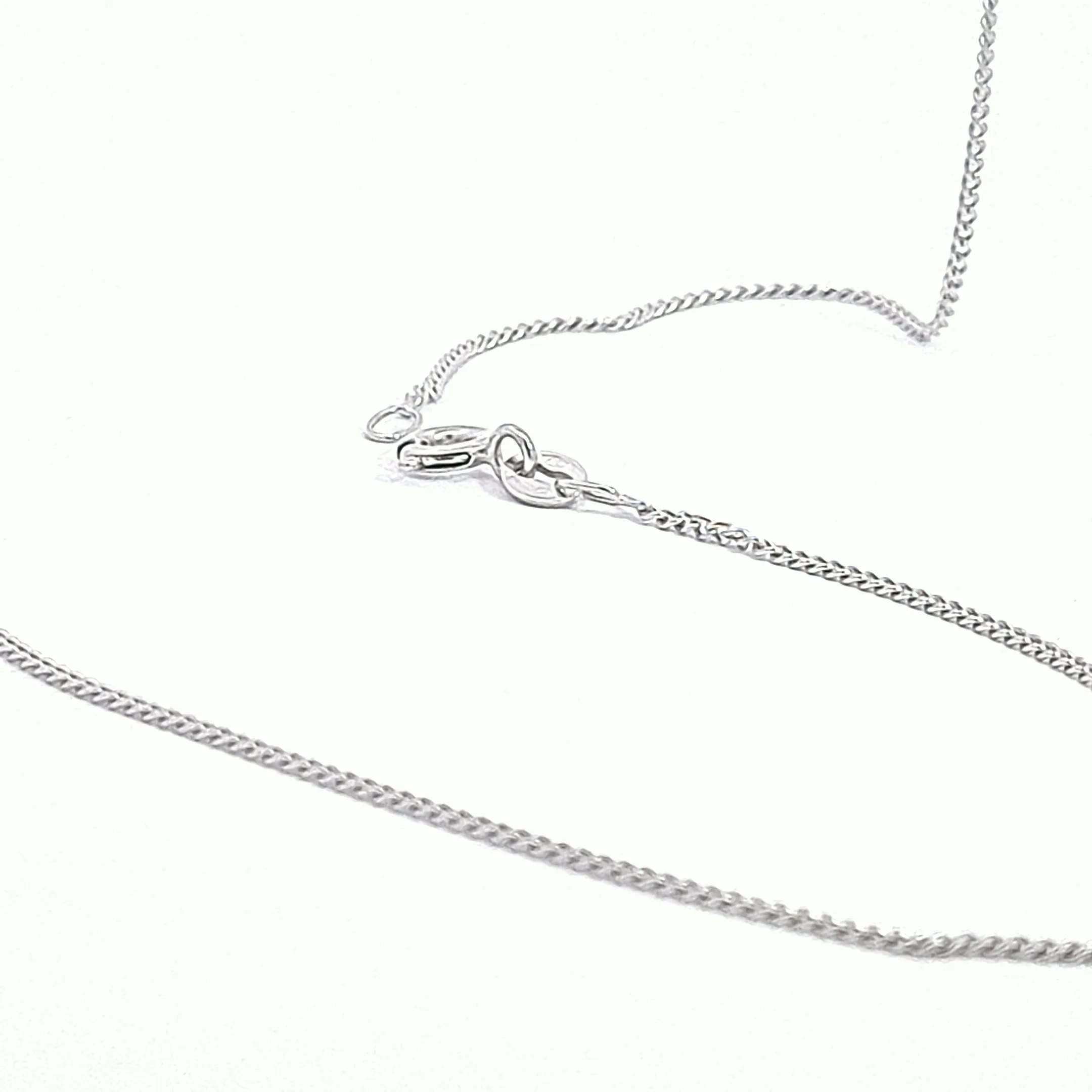 White gold filed curb link solid chain 36389