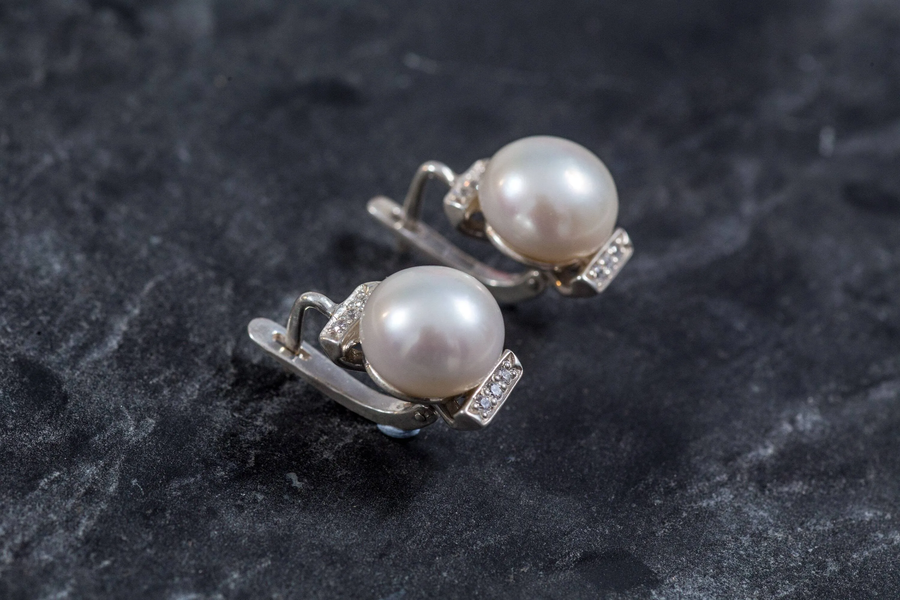 White Pearl Earrings - Pearl Vintage Earrings - Classy Pearl Earrings