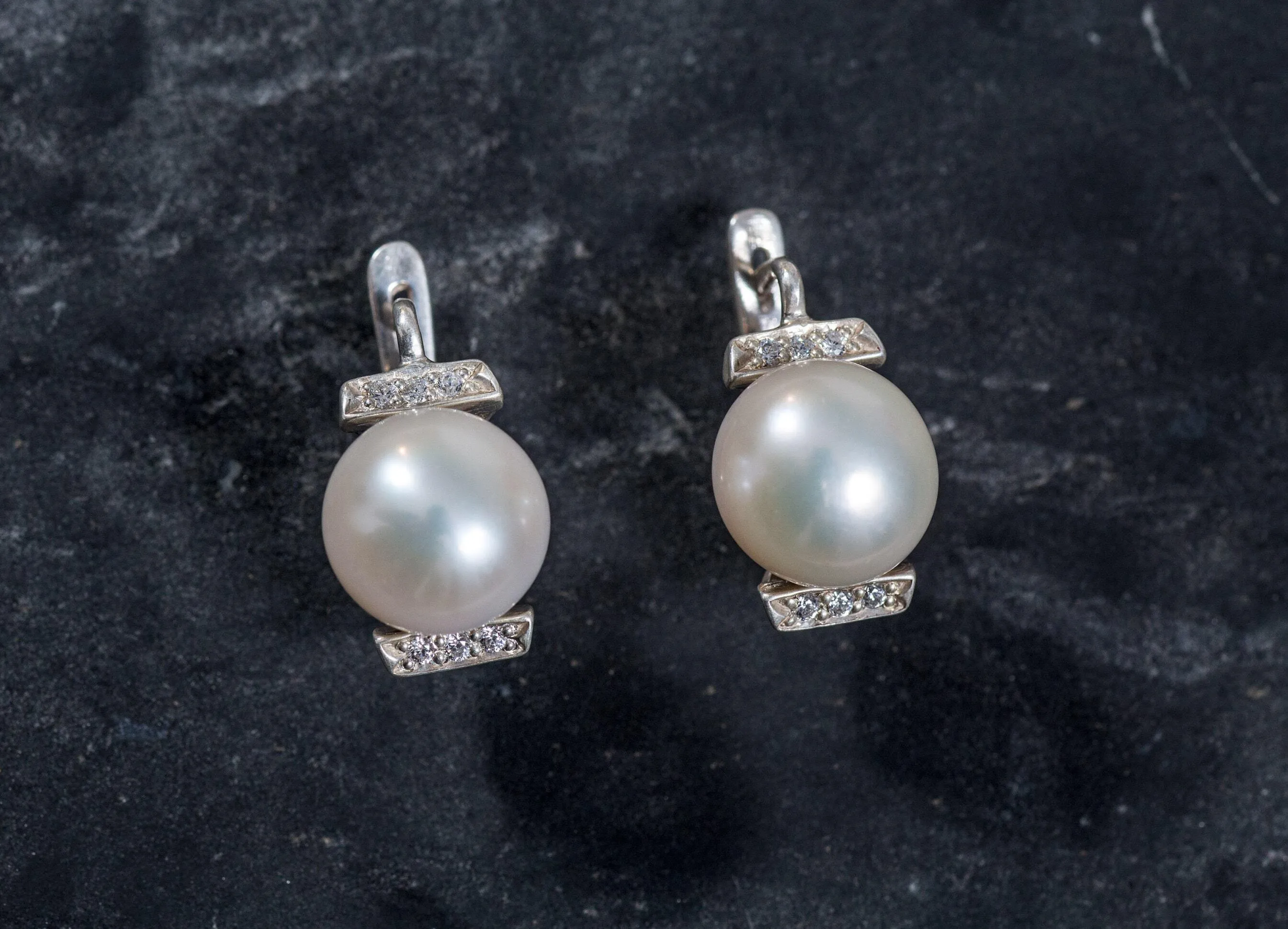 White Pearl Earrings - Pearl Vintage Earrings - Classy Pearl Earrings