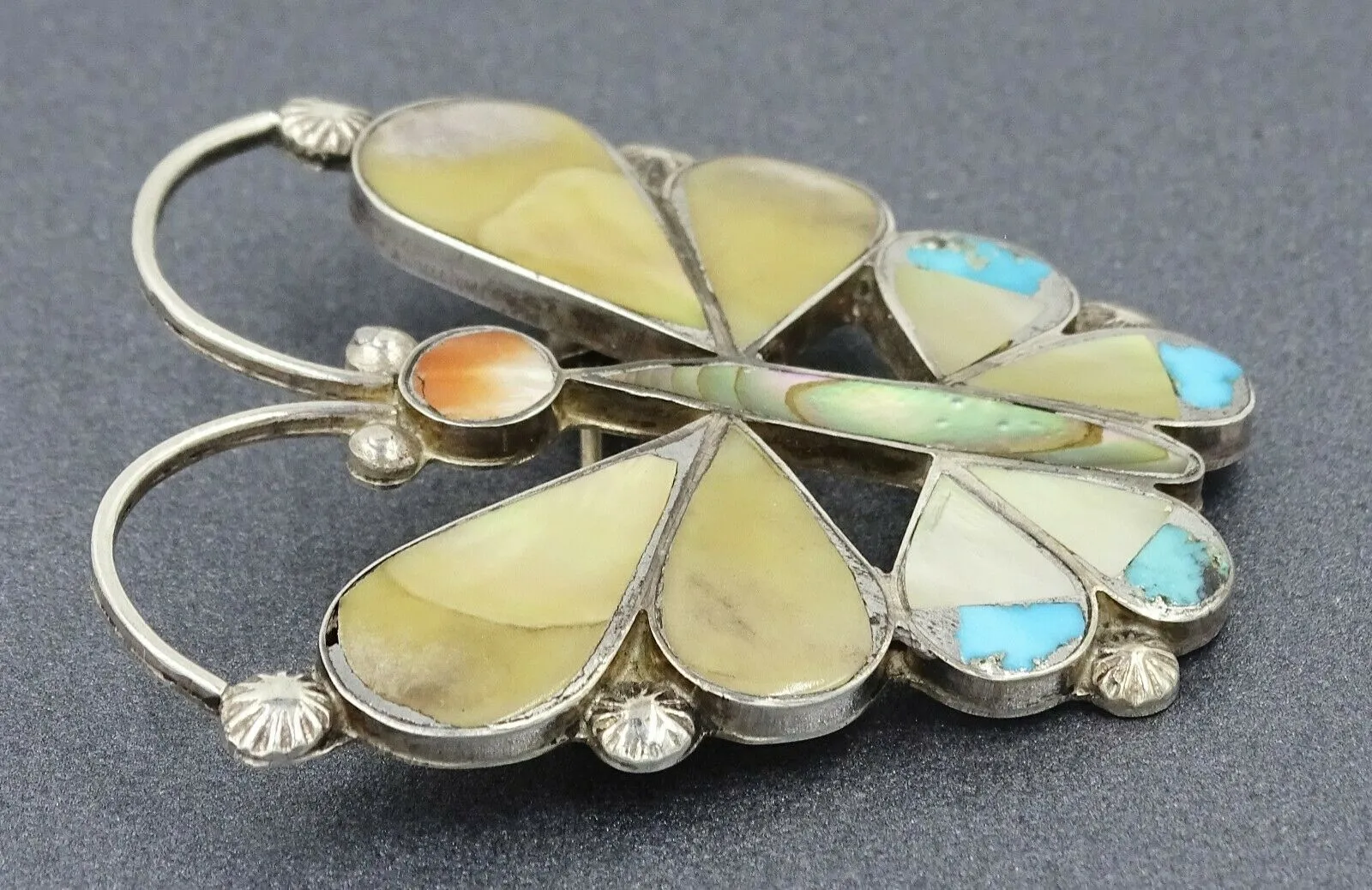 Womens Brooch Mother of Pearl Abalone Paua & Sterling Silver Butterfly Jewellery