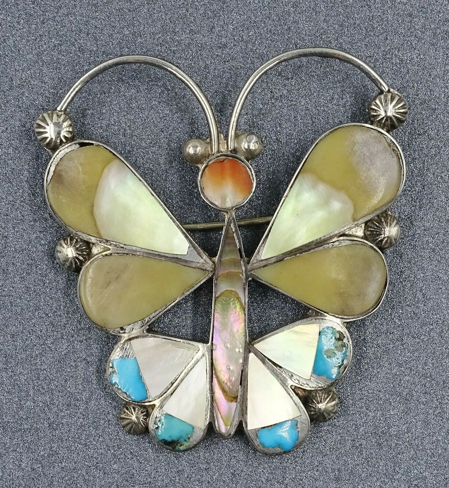 Womens Brooch Mother of Pearl Abalone Paua & Sterling Silver Butterfly Jewellery