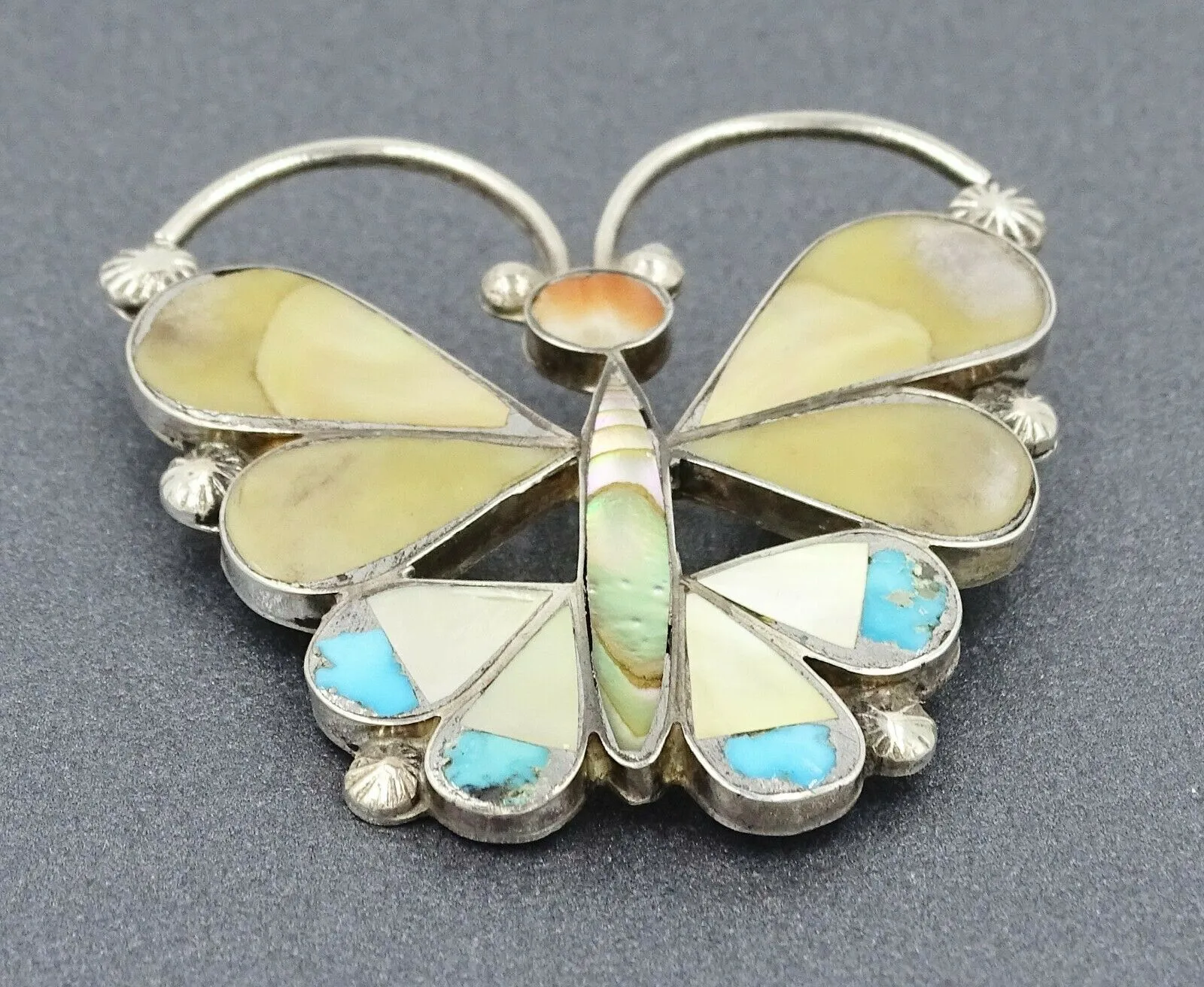 Womens Brooch Mother of Pearl Abalone Paua & Sterling Silver Butterfly Jewellery