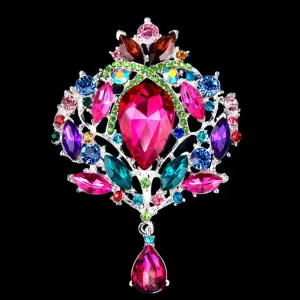 Women's Shiny Floral Bud Waterdrop Brooch